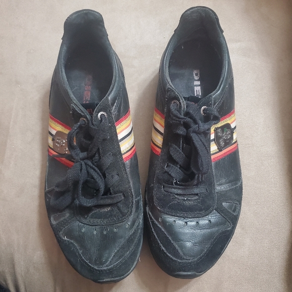 DIESEL sneakers black leather and rubber - Picture 10 of 12